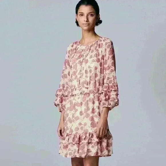 Simply Vera Vera Wang Dresses & Skirts - Simply Vera Vera Wang Ruffled Chiffon Drop-Waist Dress Size XS